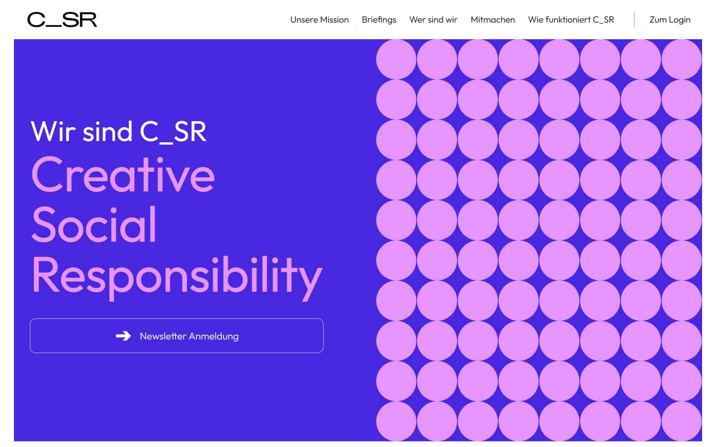 First screen of cs-r.org website